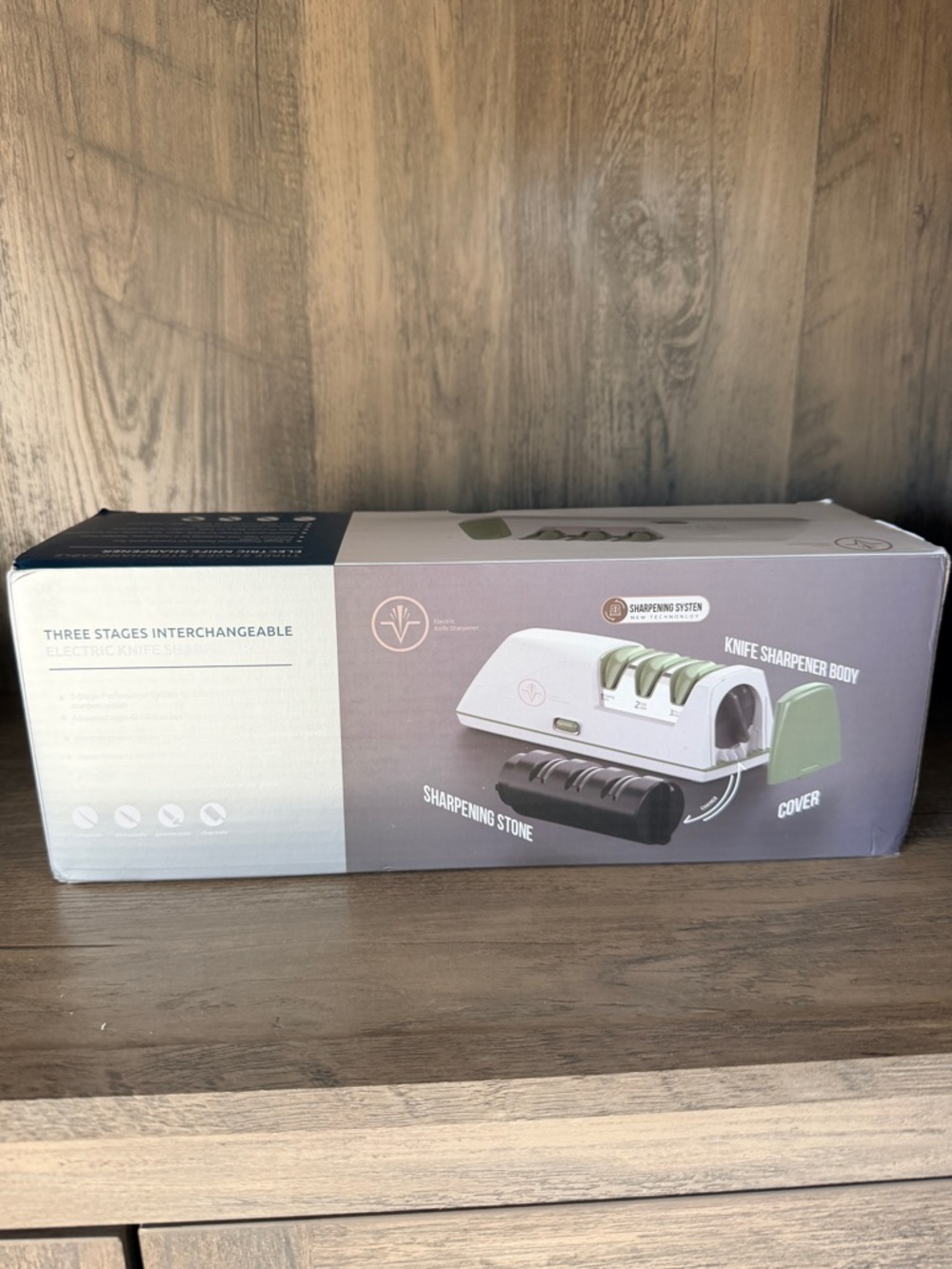 Electric Knife Sharpener with Green Accents